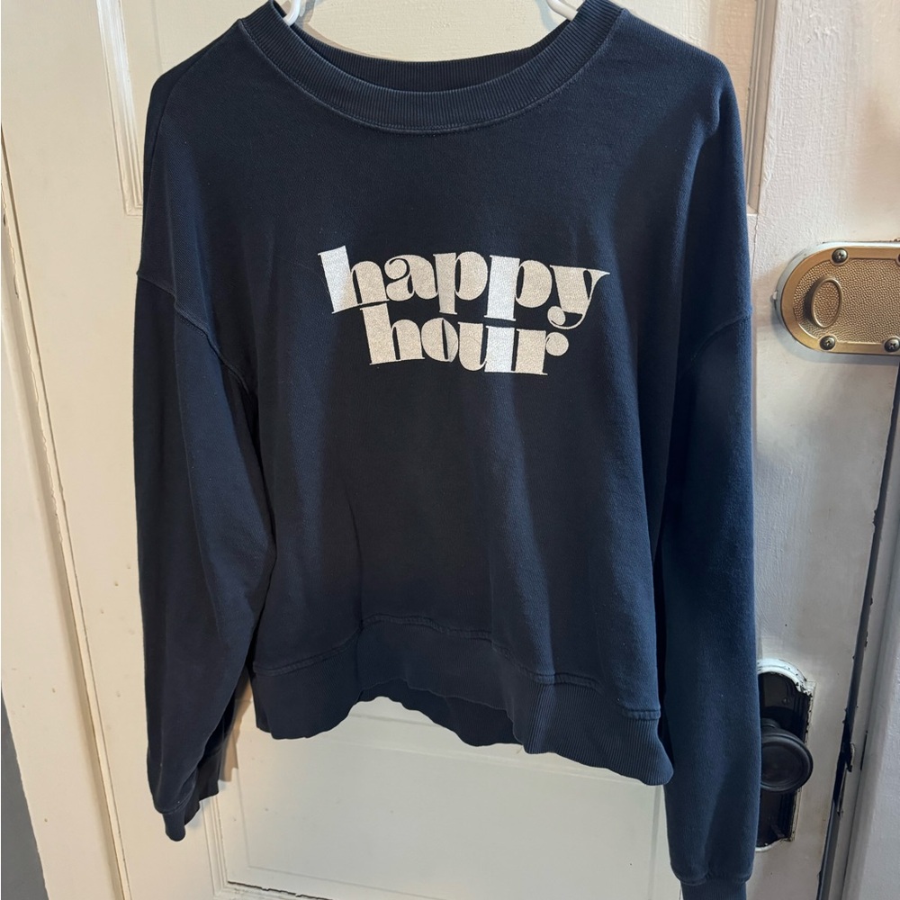 Old Navy “happy hour” navy blue crewneck sweatshirt